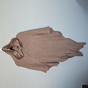 Pinklicious soft crochet hooded pancho one size